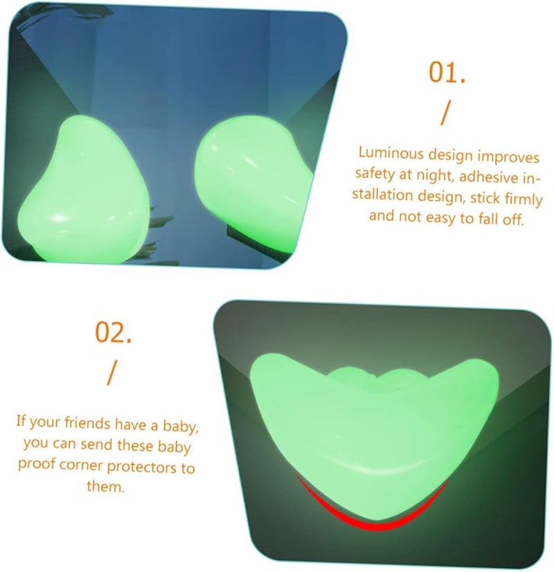 DECHOUS واقيات زوايا الأثاث واقيات الأثاث حماية الأطفال من الخطر PVC لاصق مضيء عبوة واحدة - Image 2